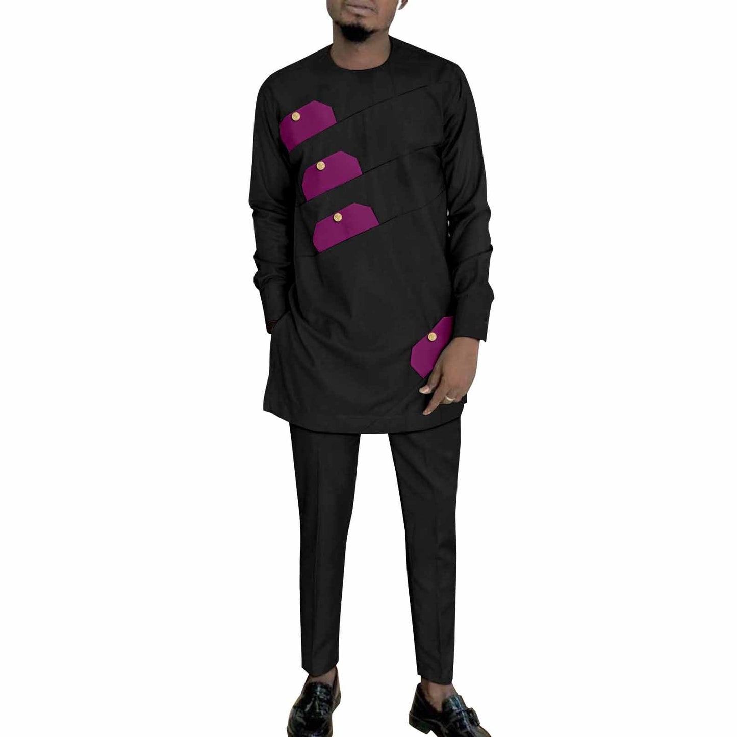 Ethnic Print Batik Cotton Men Leisure Set