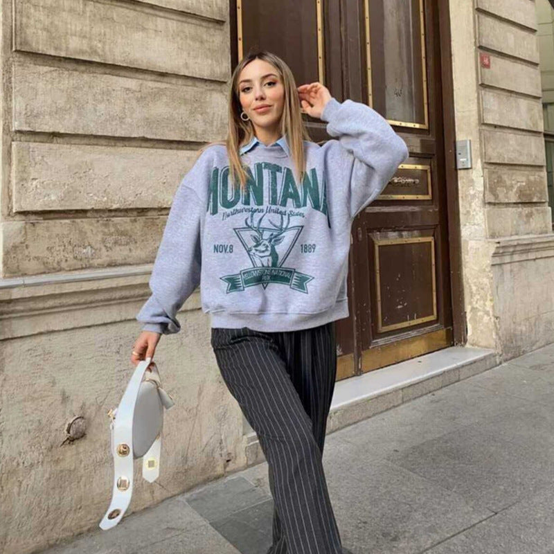 Women's Fashion Hot Girl Retro Distressed Long Sleeve Sweater