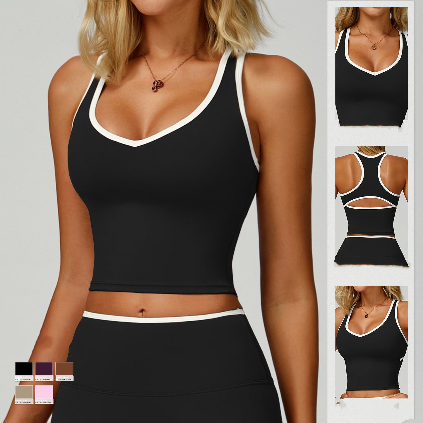 Nude Feel Hollow Out Beauty Back Exercise Underwear Skinny Running Workout Clothes