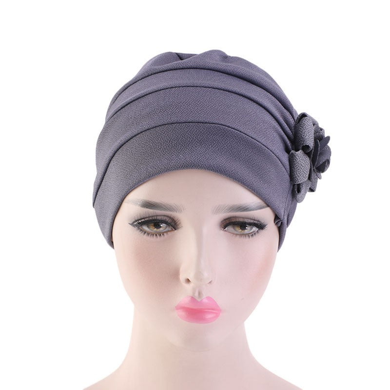 Ladies Flower Bandana Pullover Hat Chemo Hat