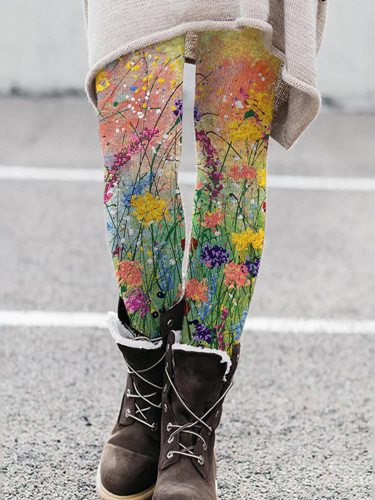 Fitness Sport 3D-printede højtaljede tights