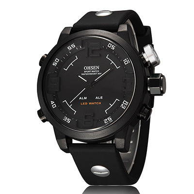 Men's Large-cap Watch Electronic Quartz Dual Movement Watch Waterproof Watch