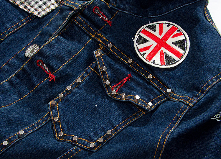 Herre-denimjakke i ny koreansk stil