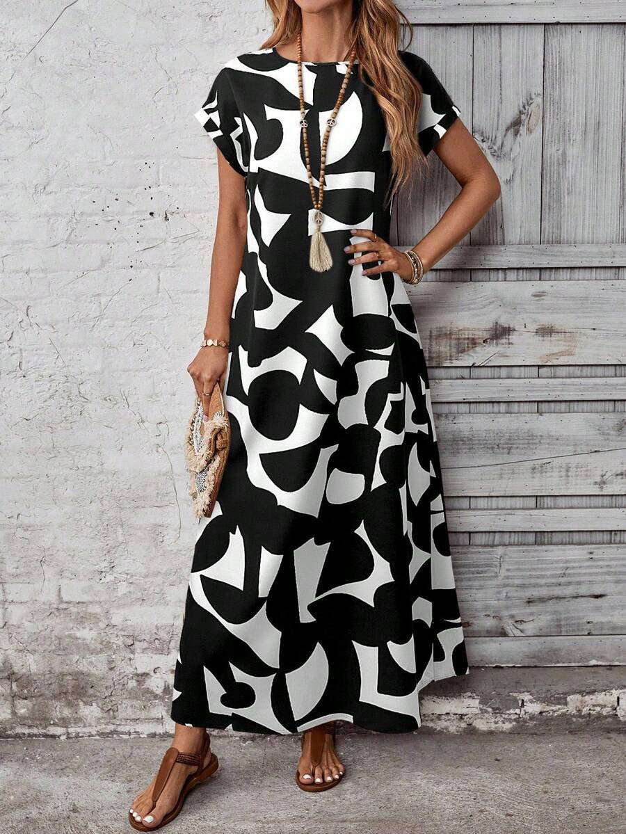 Women's Fashionable Casual Dress With Digital Print