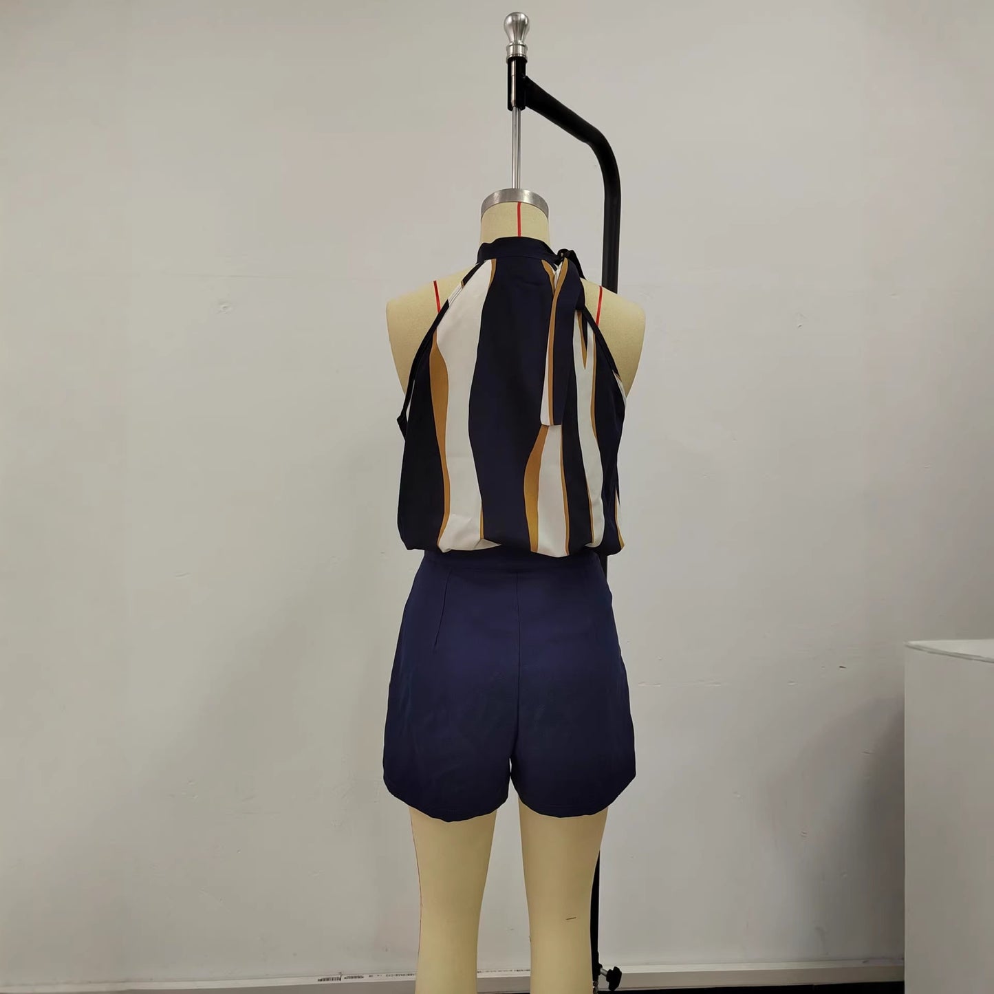 Solid-Color Elegant Double-Breasted Blazer And Shorts Set
