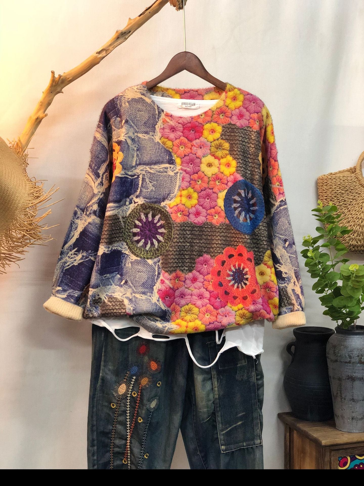 New Women's Loose-fitting Round-neck Sweater For Outerwear