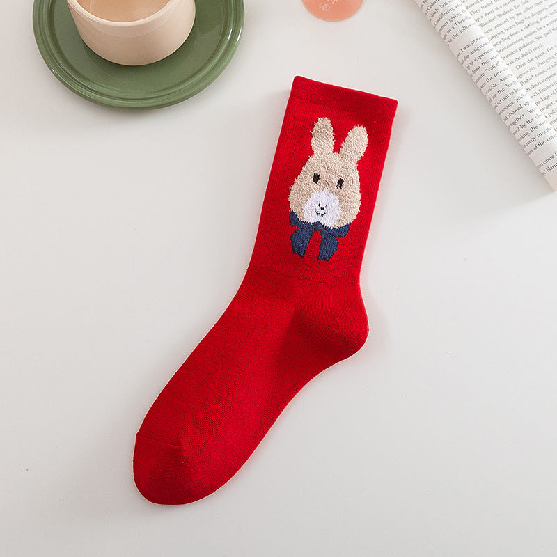 Big Red Female New Year Christmas Socks