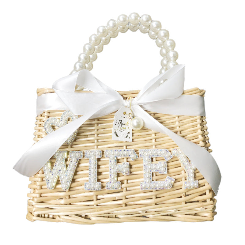 Pearl Chain Mermaid Flower Woven Basket