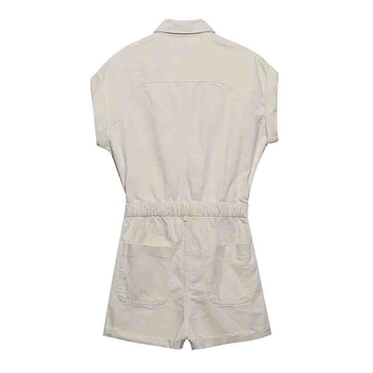Summer Commute Women's Short Denim Jumpsuit