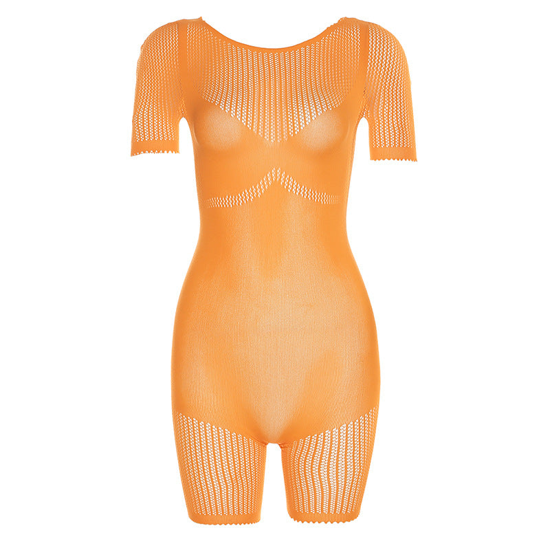 Sommer jumpsuit til kvinder - udhulet, figursyet, strikket, højtaljet, afslappet