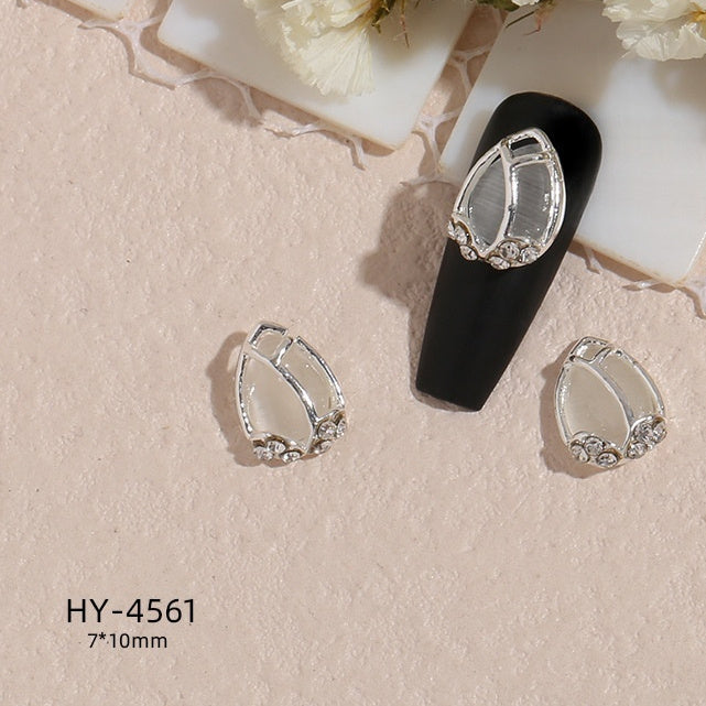 New Nail Beauty Butterfly Silver Metal Alloy Rhinestone DIY Ornament Accessories