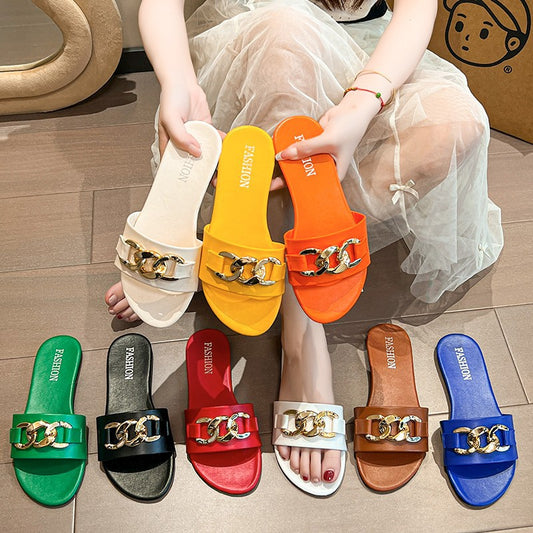Lazy-style Outdoor Flat Slippers For Women