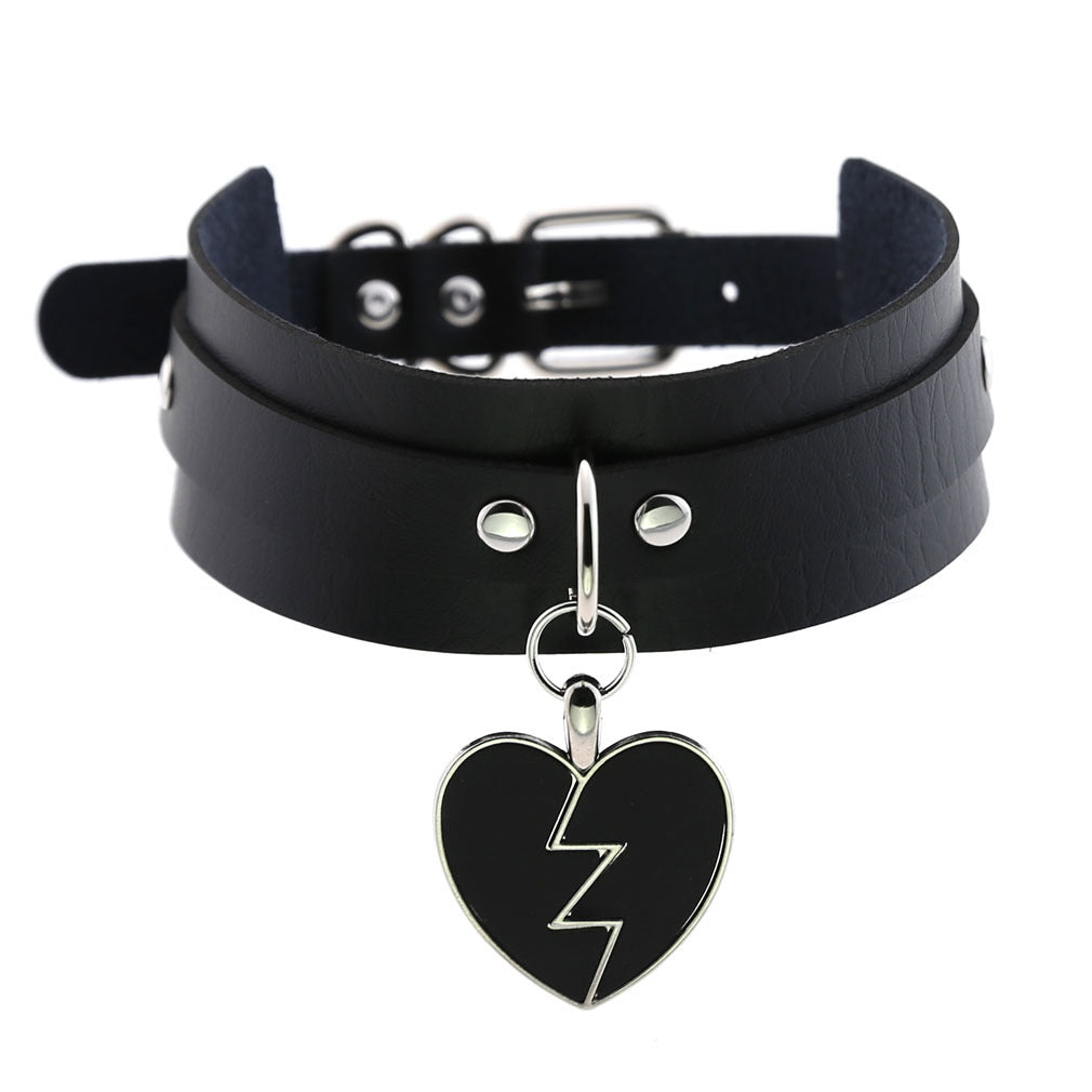 New Black Adjustable Lace Leather Choker