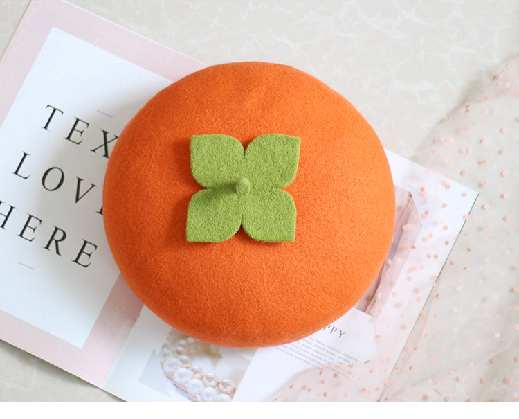 Women's Creative Handmade Woolen Cute Fruit Painter Hat