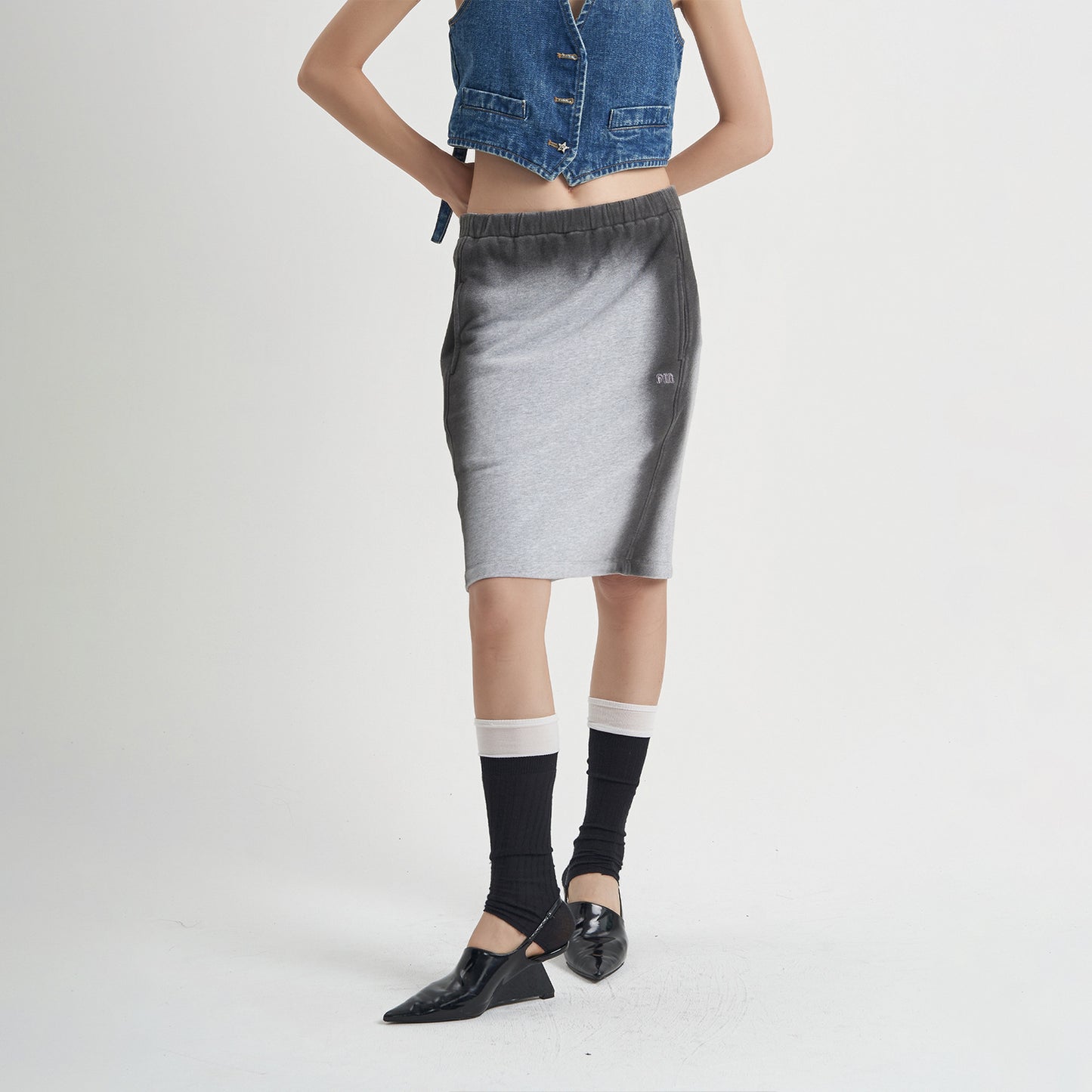 Women's High Waist Slim-fit Cotton Skirt