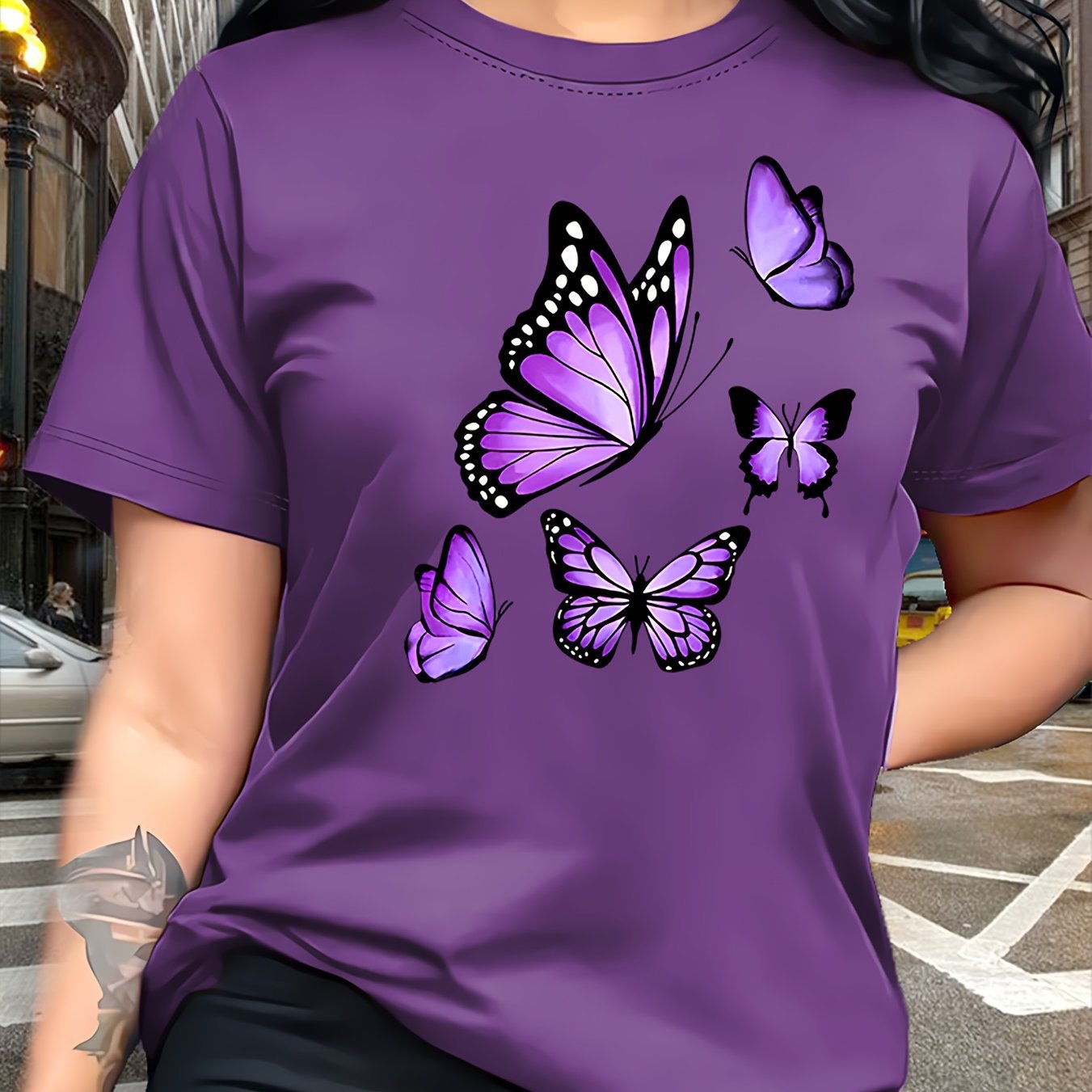 Womens Casual Short-sleeve Crew Neck In Vibrant Colors