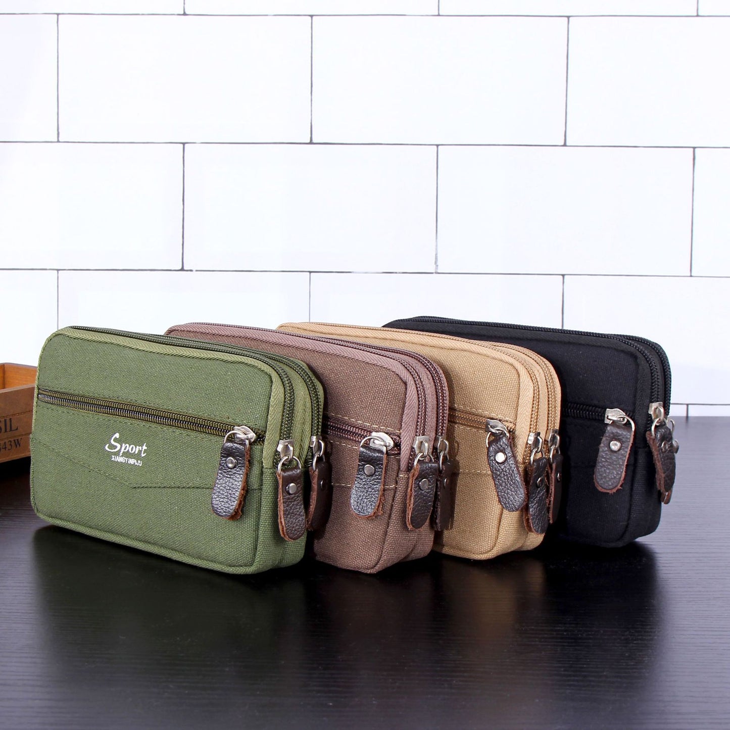 Ground Spread Belt Bag Men's Multifunctional Large Capacity  6.5 Inch