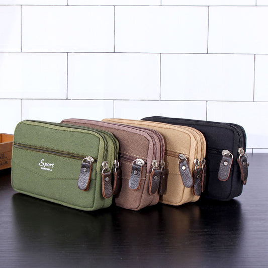 Ground Spread Belt Bag Men's Multifunctional Large Capacity  6.5 Inch