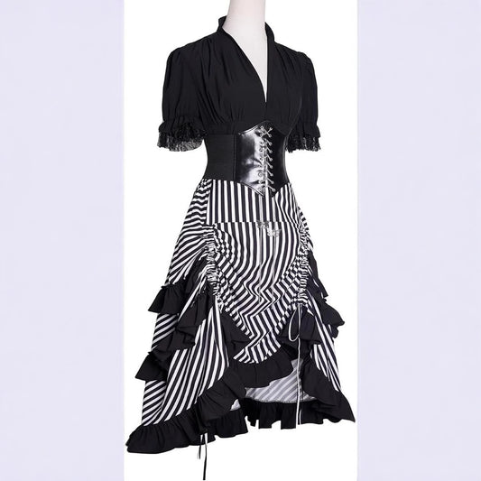 Artistic Retro Steampunk Gothic Skirt Set