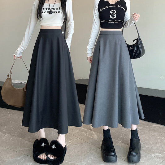 Women's Skirt Drooping Slimming Midi A- Line Skirt