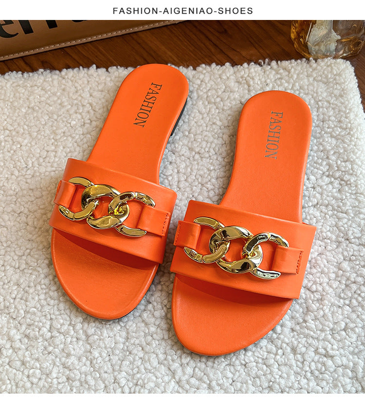 Lazy-style Outdoor Flat Slippers For Women