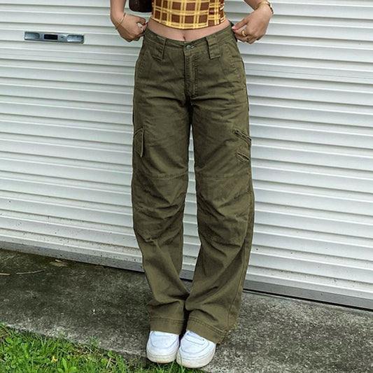Street Casual Women's Hip Hop Trend Straight Cargo Pants