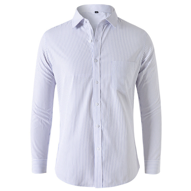 Solid Color Long Sleeve Men's Shirt Black Casual New Fashion