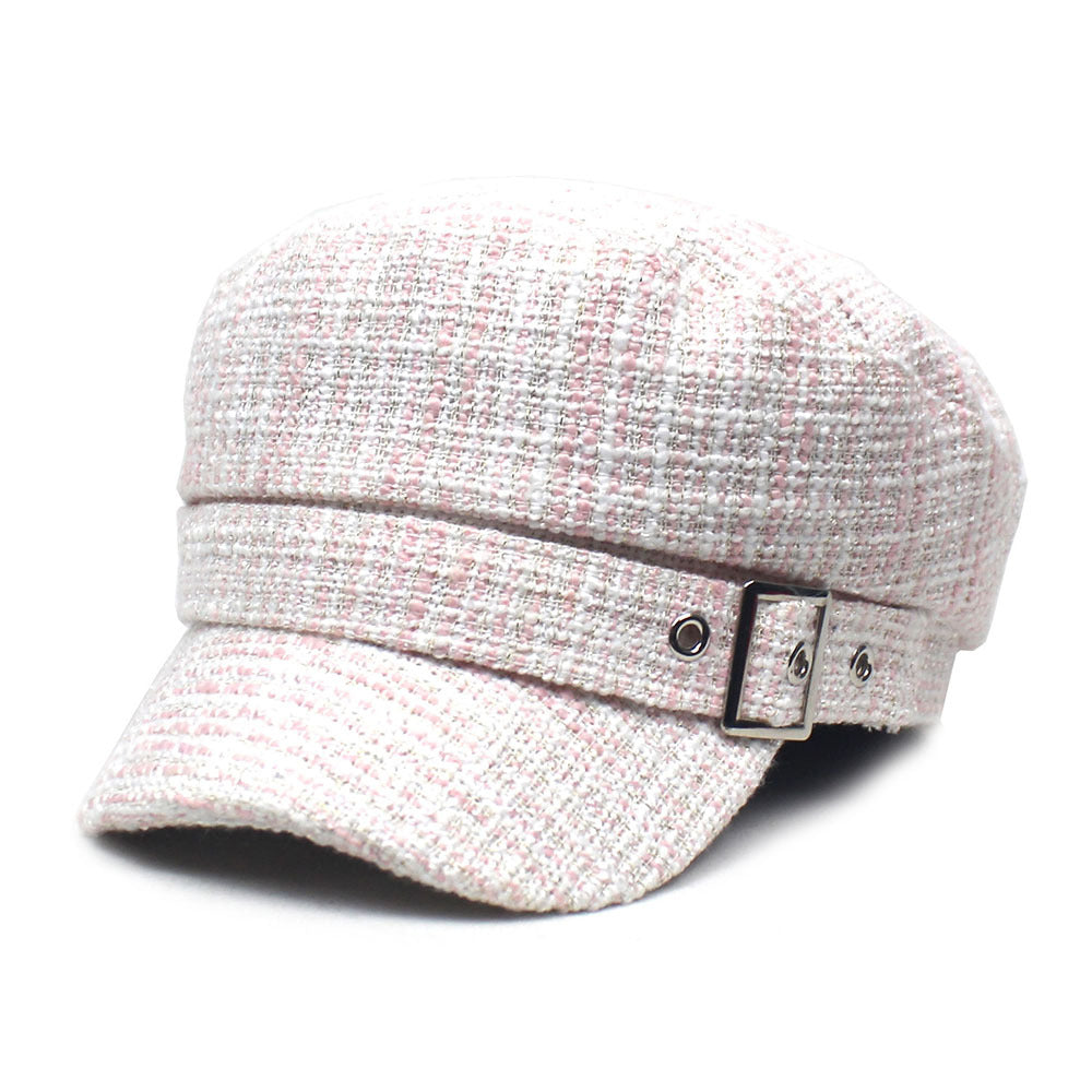 Women's Beret Autumn And Winter Black And White Plaid