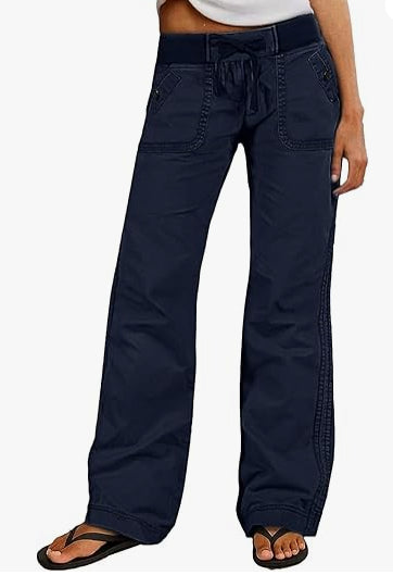 Pocket Contrast Color Thread Waist Head Made Old Low Waist Straight Jeans