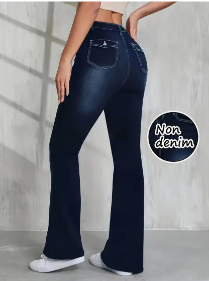 American-style Chic High-waisted Slim-fit Bootcut Jeans