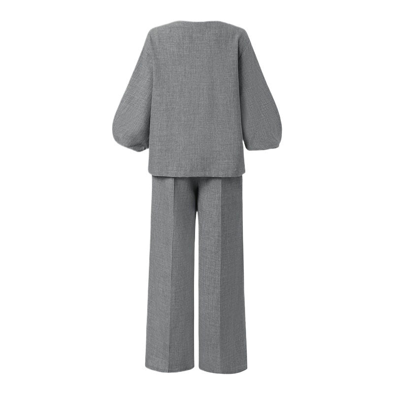 Casual Loose-Fit Fashionable 2-Piece Pants Set
