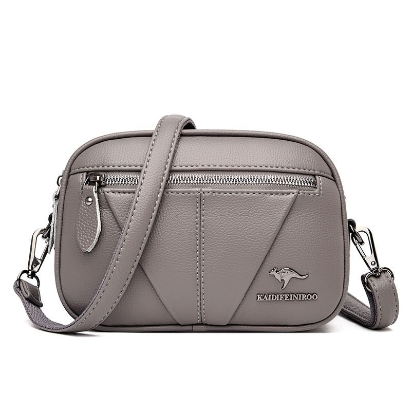 Blødt okselæder Fashion All-match Skulder Crossbody Lille Rund Taske
