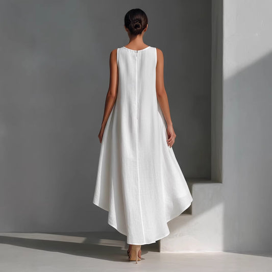 Women's Cotton-linen Irregular Sleeveless Dress