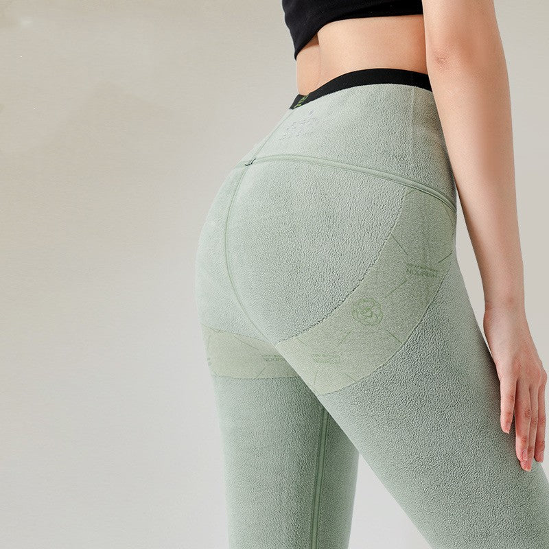High-waisted Abdominal Pull-in Pants Sports Tight Show Slim Warm Leggings