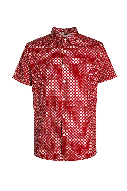 Classic And Fashionable Diamond-shaped Small Checkered Shirt For Men