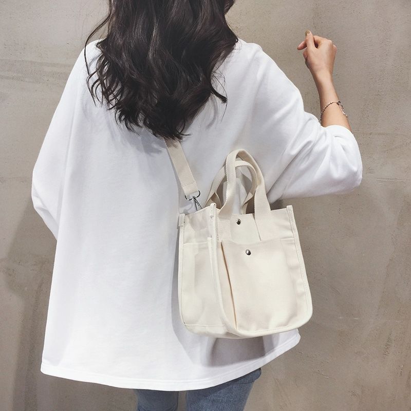 Canvas Crossbody Bag With Large Capacity