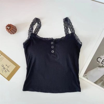 Women's Sweet Lace Solid Color Camisole