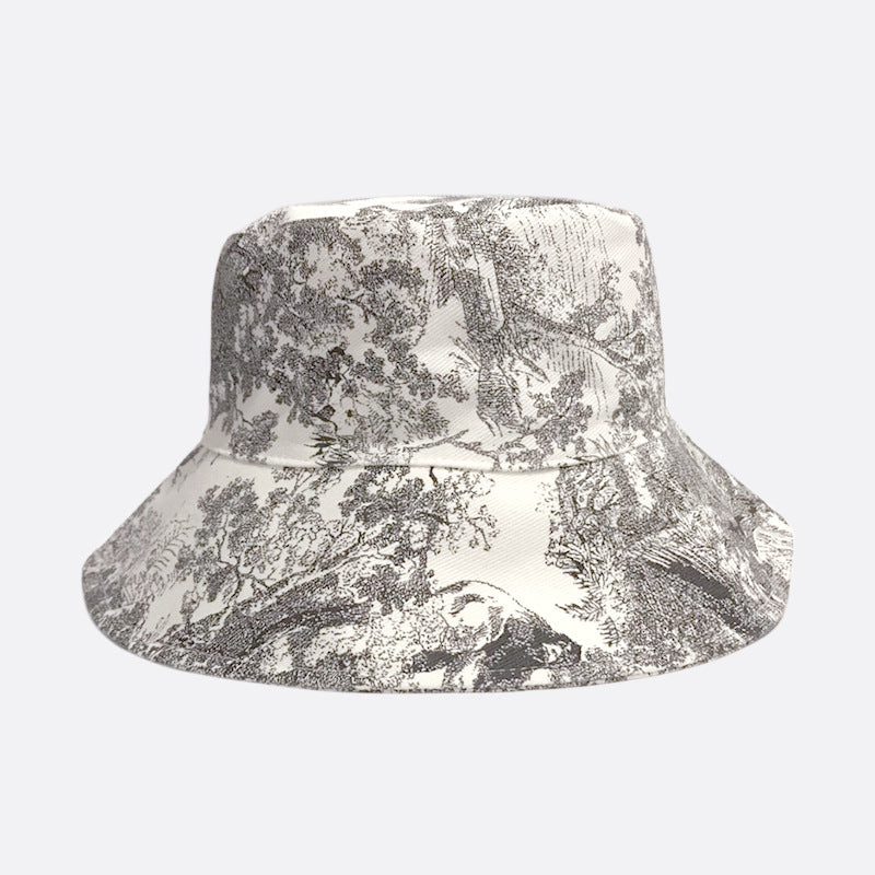Women's Ink Wash Tie-dye Jungle Big Brim Fisherman Hat