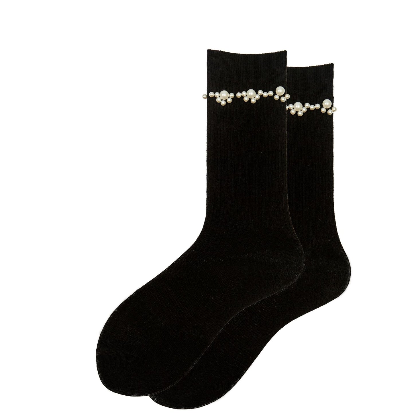 Black And White Pearl Socks Women's Tube Socks