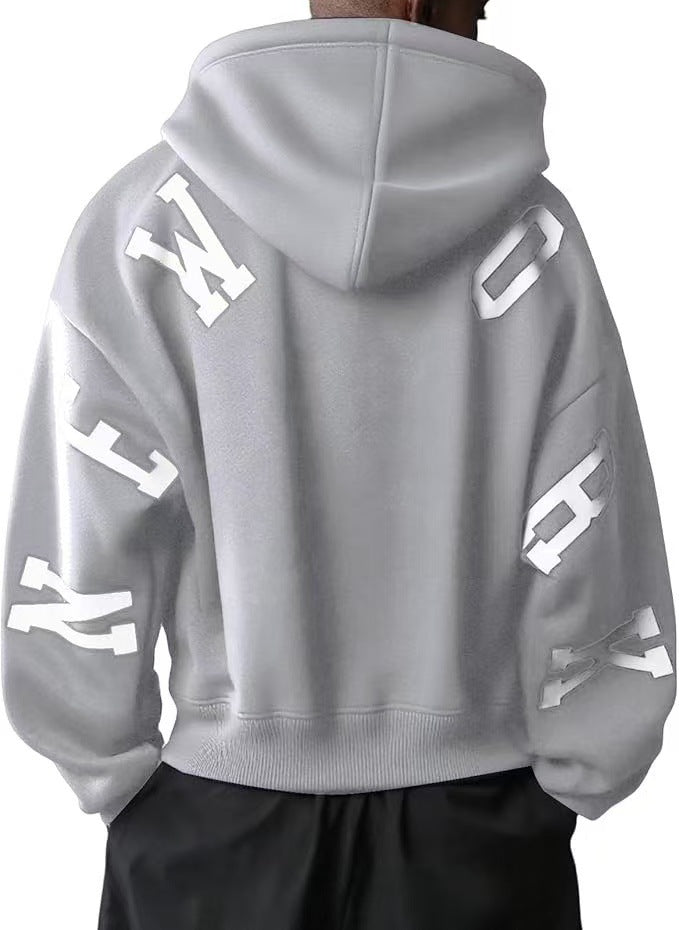 Fashion Printed Thickening All-match Long Sleeve Loose Hooded Sweater For Women