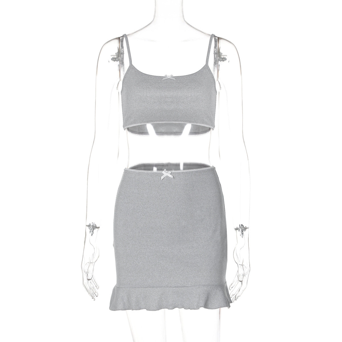 Summer New Arrival Fashionable And Sexy Tank Top With Slim-fit Mini Skirt Set