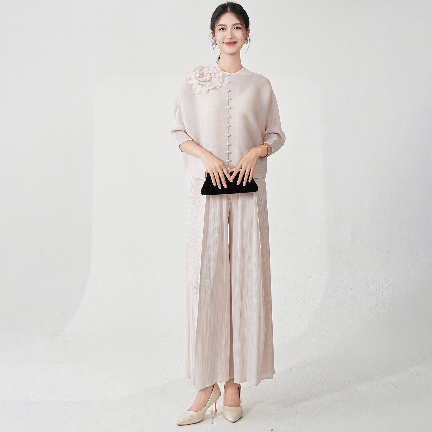 Two-piece Stylish And Slim-fit Top And Pants Set