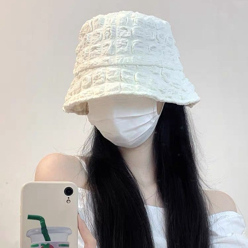 Women's Fashion Simple Solid Color Bubble Fabric Bucket Hat