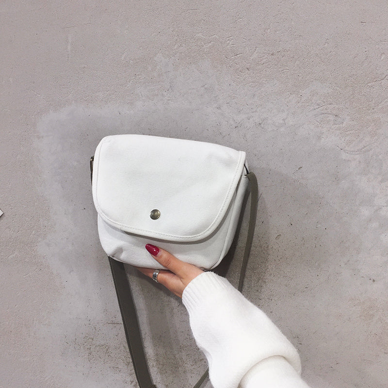 Retro Student Girl Canvas Crossbody Bag