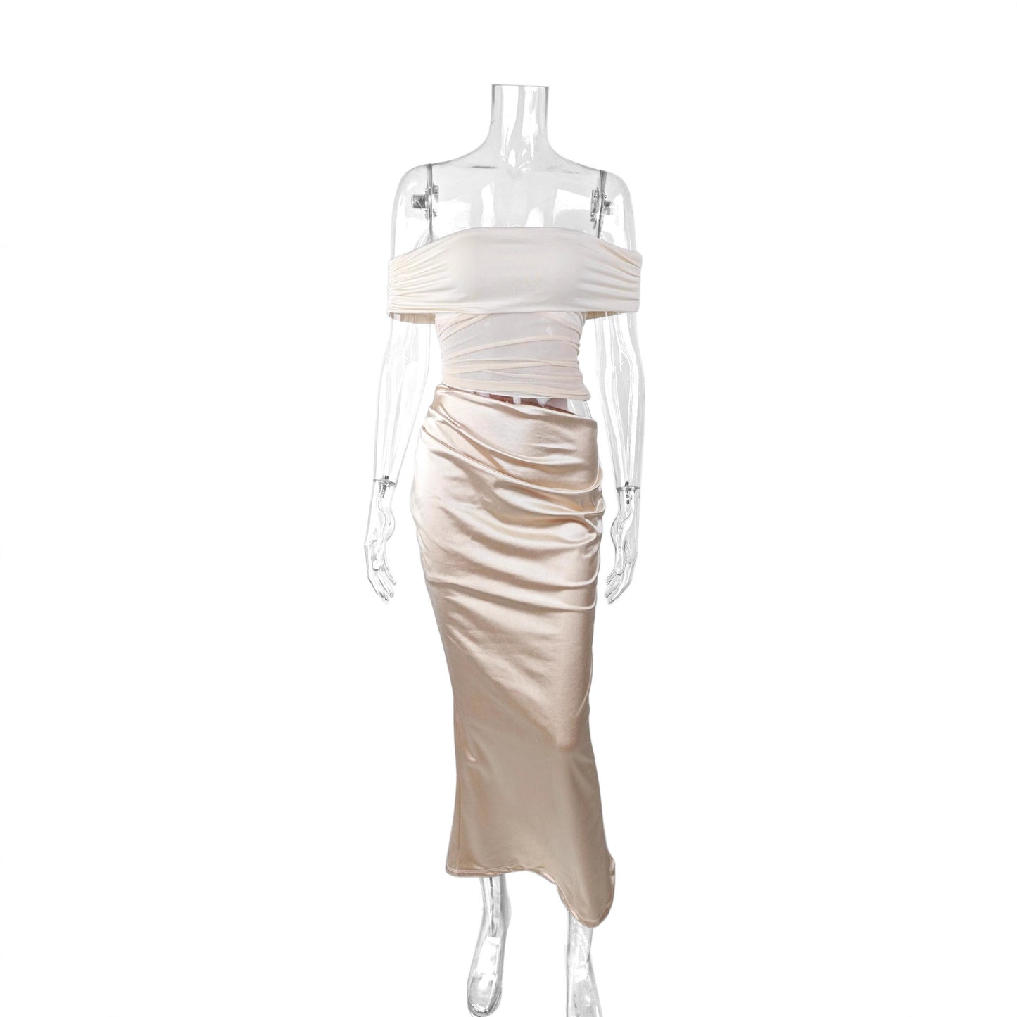 New Sexy Mermaid Dress With A Off-the-shoulder Boat-neckline Design
