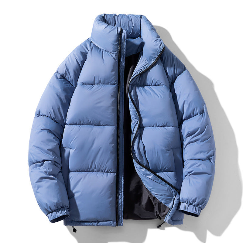 Pine Solid Color Stand Collar Winter Men's Cotton Jacket Fashionable Jacket