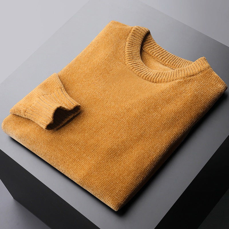 Langærmet sweater mænds efterår og vinter termisk hovedbeklædning halv rullekrave