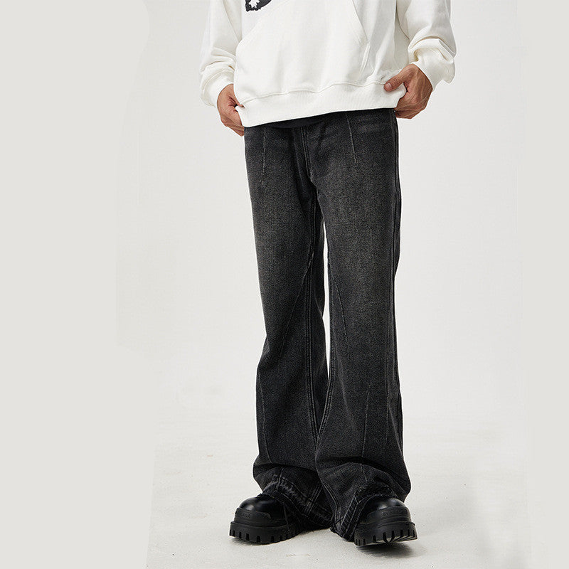 Men's And Women's Same Maychao Straight Washed And Worn Denim Trousers