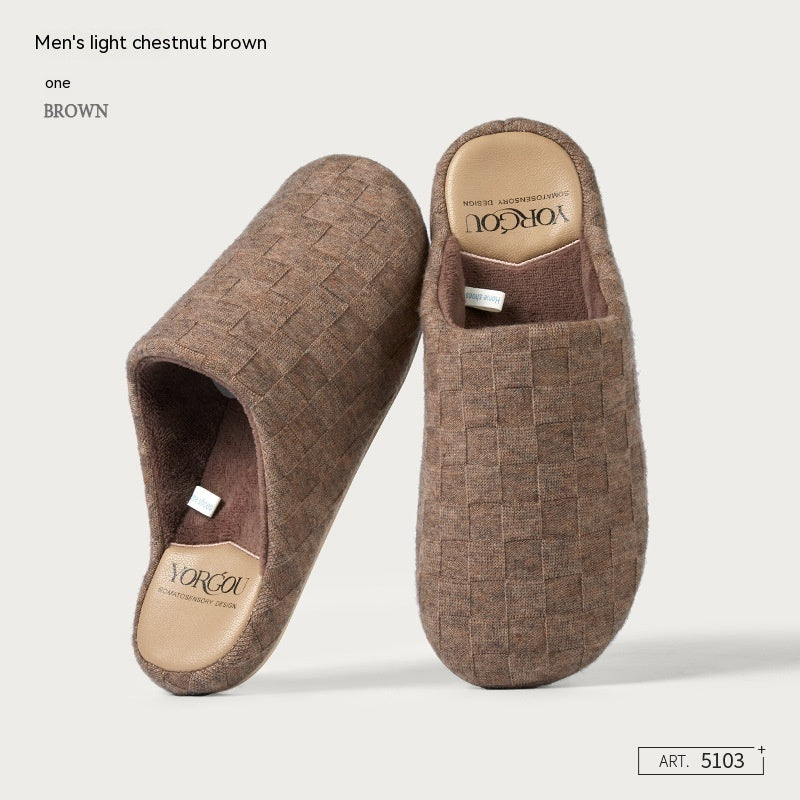Coral Fleece Thermal Base Cotton Slippers