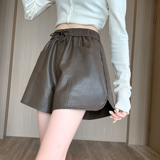 Elastic High-waisted Slimming Wide-leg Pants